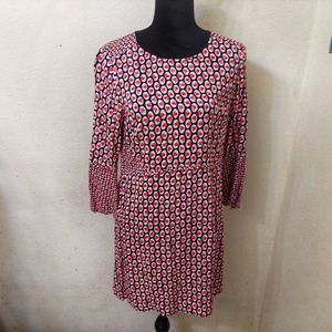 Boden Dress. Blue Red White Floral Print Size 6 Regular